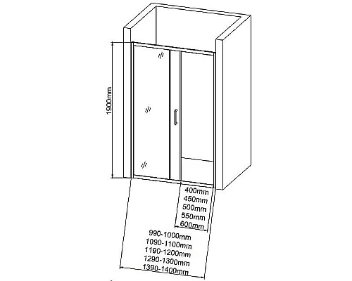 Заказать Душевая дверь Aquanet SD-1100A 110 273605 профиль Хром стекло прозрачное в магазине сантехники Santeh-Crystal.ru