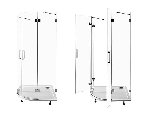 Заказать Душевой уголок Aquanet Beta NWD2242 100x100 радиальный профиль Хром стекло прозрачное в магазине сантехники Santeh-Crystal.ru