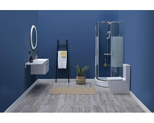 Приобрести Душевой уголок Aquanet Practic 90x90 AE10-Q-90x90U-CP 243615 профиль Хром стекло прозрачное с шелкографией в магазине сантехники Santeh-Crystal.ru