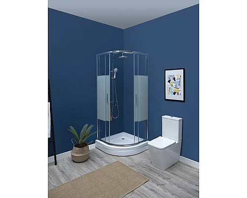 Приобрести Душевой уголок Aquanet Practic 90x90 AE10-Q-90x90U-CP 243615 профиль Хром стекло прозрачное с шелкографией в магазине сантехники Santeh-Crystal.ru