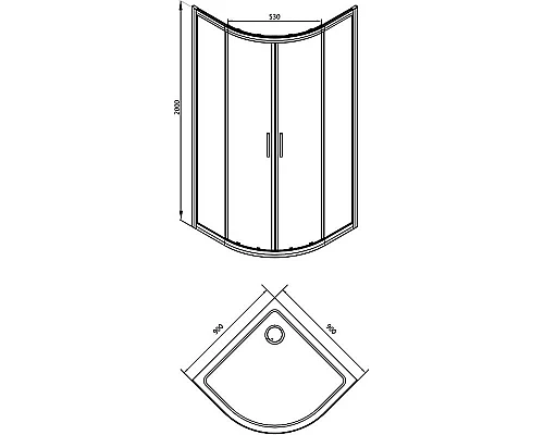 Приобрести Душевой уголок Aquanet Practic 90x90 AE10-Q-90x90U-CP 243615 профиль Хром стекло прозрачное с шелкографией в магазине сантехники Santeh-Crystal.ru