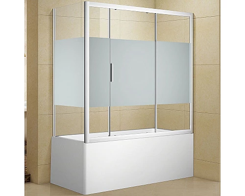 Купить Шторка на ванну Aquanet Practic 150х70 254245 профиль Хром стекло прозрачное с шелкографией в магазине сантехники Santeh-Crystal.ru