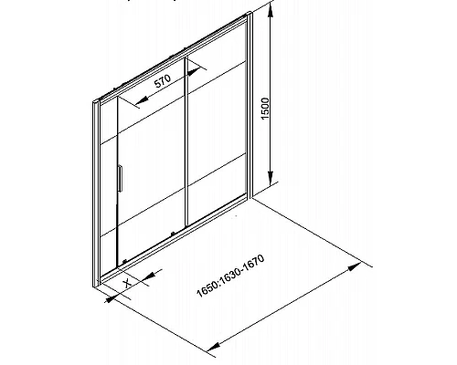 Купить Шторка на ванну Aquanet Practic AE10-B-165H150U-CP 165 273602 профиль Хром стекло прозрачное с шелкографией в магазине сантехники Santeh-Crystal.ru