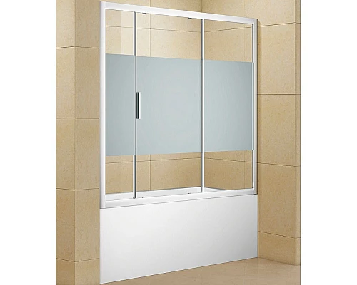 Купить Шторка на ванну Aquanet Practic AE10-B-175H150U-CP 175 273603 профиль Хром стекло прозрачное с шелкографией в магазине сантехники Santeh-Crystal.ru