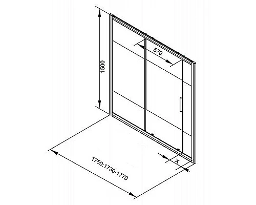 Купить Шторка на ванну Aquanet Practic AE10-B-175H150U-CP 175 273603 профиль Хром стекло прозрачное с шелкографией в магазине сантехники Santeh-Crystal.ru