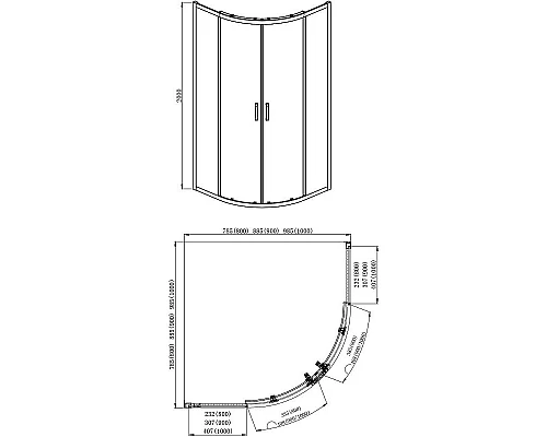 Купить Душевой уголок Aquatek 80х80 AQNAA2142-80 профиль Хром стекло прозрачное в магазине сантехники Santeh-Crystal.ru
