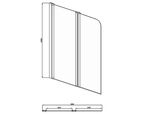 Купить Шторка на ванну Aquatek 100х150 AQNFB6222-100 профиль Хром стекло прозрачное в магазине сантехники Santeh-Crystal.ru