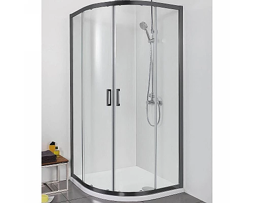 Заказать Душевой уголок Aquatek 90х90 AQ ARI RO 09020BL профиль Черный стекло прозрачное в магазине сантехники Santeh-Crystal.ru