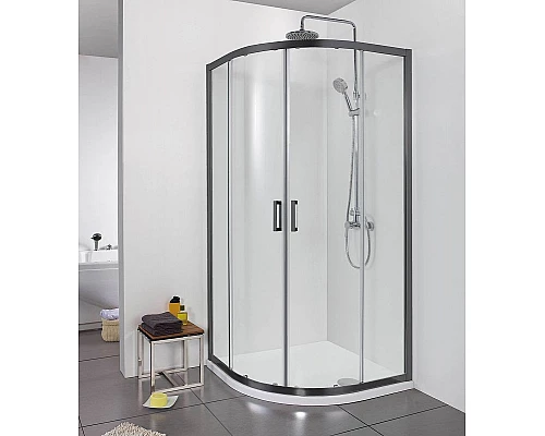 Заказать Душевой уголок Aquatek 90х90 AQ ARI RO 09020BL профиль Черный стекло прозрачное в магазине сантехники Santeh-Crystal.ru