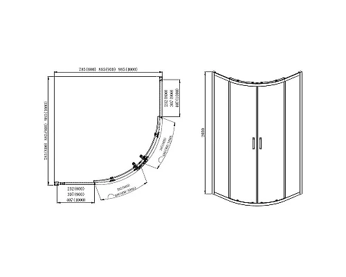Заказать Душевой уголок Aquatek 90х90 AQ ARI RO 09020BL профиль Черный стекло прозрачное в магазине сантехники Santeh-Crystal.ru