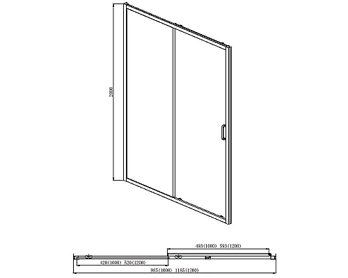 Купить Душевая дверь Aquatek 100 AQ ARI RA 10020BL профиль Черный стекло прозрачное в магазине сантехники Santeh-Crystal.ru
