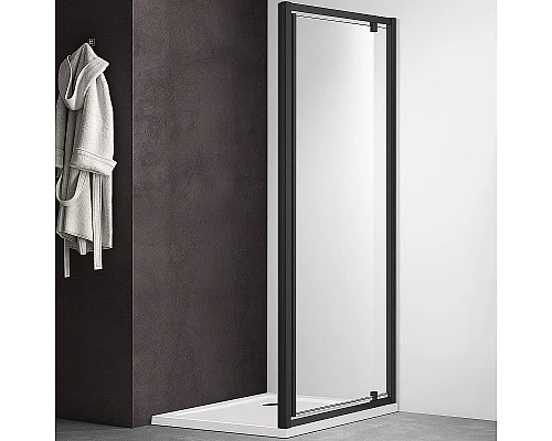 Приобрести Душевая дверь Aquatek 100 AQ ARI PI 10020BL профиль Черный стекло прозрачное в магазине сантехники Santeh-Crystal.ru