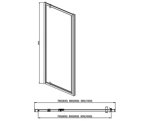 Заказать Душевая дверь Aquatek 90 AQ ARI PI 09020BL профиль Черный стекло прозрачное в магазине сантехники Santeh-Crystal.ru