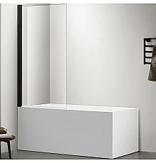 Шторка на ванну Aquatek 80х150 AQ DEL SBA 08015BL профиль Черный стекло прозрачное