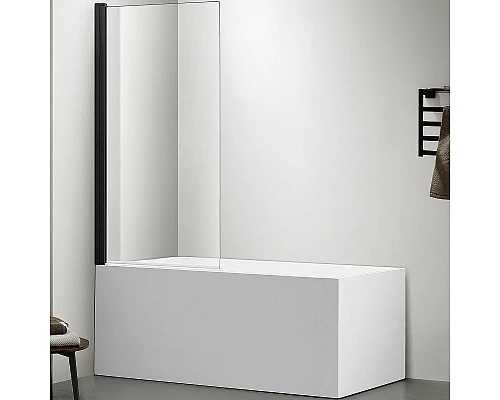 Купить Шторка на ванну Aquatek 80х150 AQ DEL SBA 08015BL профиль Черный стекло прозрачное в магазине сантехники Santeh-Crystal.ru