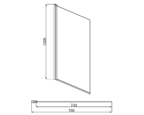 Купить Шторка на ванну Aquatek 80х150 AQ DEL SBA 08015BL профиль Черный стекло прозрачное в магазине сантехники Santeh-Crystal.ru