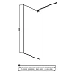 Купить Душевая перегородка Aquatek 80 AQ WIW 08020BL профиль Черный стекло прозрачное в магазине сантехники Santeh-Crystal.ru