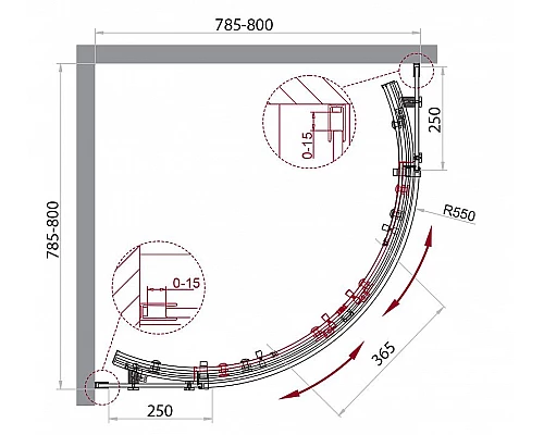 Приобрести Душевой уголок BelBagno Acqua 80x80 ACQUA-R-2-80-C-Cr профиль Хром стекло прозрачное в магазине сантехники Santeh-Crystal.ru