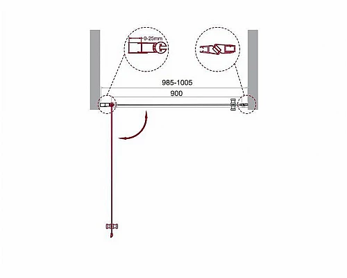 Приобрести Душевая дверь BelBagno Etna 100 ETNA-B-1-100-C-Cr профиль Хром стекло прозрачное в магазине сантехники Santeh-Crystal.ru