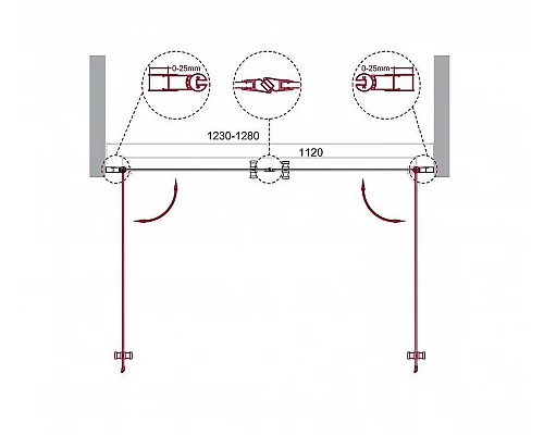 Заказать Душевая дверь BelBagno Etna 130 ETNA-B-2-130-C-Cr профиль Хром стекло прозрачное в магазине сантехники Santeh-Crystal.ru