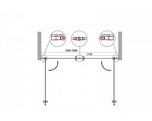 Заказать Душевая дверь BelBagno Etna 190 ETNA-B-2-190-C-Cr профиль Хром стекло прозрачное в магазине сантехники Santeh-Crystal.ru
