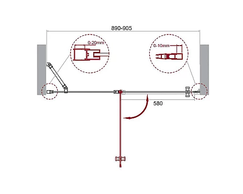 Приобрести Душевая дверь BelBagno Etna 90 ETNA-B-12-60/30-C-Cr профиль Хром стекло прозрачное в магазине сантехники Santeh-Crystal.ru