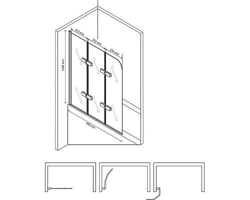 Приобрести Шторка на ванну Berges City 2.0 90 062013 профиль Хром стекло прозрачное в магазине сантехники Santeh-Crystal.ru