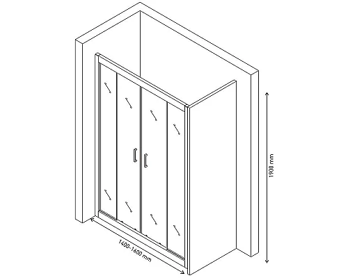 Приобрести Душевая дверь Berges Porta 140-160 063102 профиль Хром сильвер стекло прозрачное в магазине сантехники Santeh-Crystal.ru