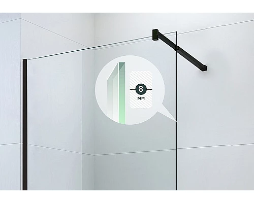 Приобрести Душевая перегородка Berges Sky Black 110х200 064011 профиль Черный матовый стекло прозрачное в магазине сантехники Santeh-Crystal.ru