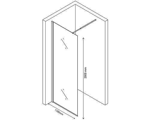 Приобрести Душевая перегородка Berges Sky Black 110х200 064011 профиль Черный матовый стекло прозрачное в магазине сантехники Santeh-Crystal.ru