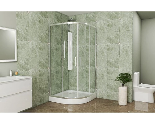 Приобрести Душевой уголок Bravat Drop 100x100 BS100.1200A профиль Хром стекло прозрачное в магазине сантехники Santeh-Crystal.ru