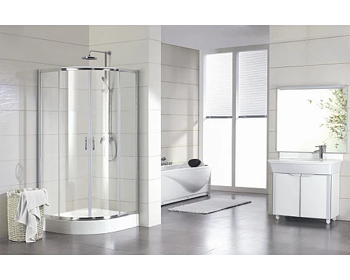 Приобрести Душевой уголок Bravat Drop 100x100 BS100.1200A профиль Хром стекло прозрачное в магазине сантехники Santeh-Crystal.ru