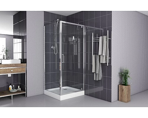 Приобрести Душевой уголок Bravat Drop 90x90 BS090.2110A профиль Хром стекло прозрачное в магазине сантехники Santeh-Crystal.ru