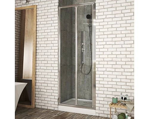 Купить Душевая дверь Bravat Drop 80 BD080.4120A профиль Хром стекло прозрачное в магазине сантехники Santeh-Crystal.ru