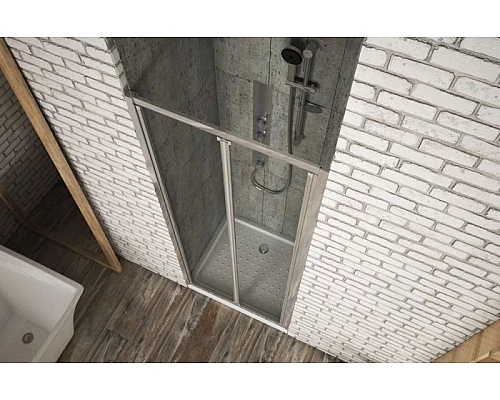 Купить Душевая дверь Bravat Drop 80 BD080.4120A профиль Хром стекло прозрачное в магазине сантехники Santeh-Crystal.ru