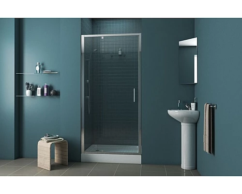 Заказать Душевая дверь Bravat Line 100 BD100.4112A профиль Хром стекло прозрачное в магазине сантехники Santeh-Crystal.ru