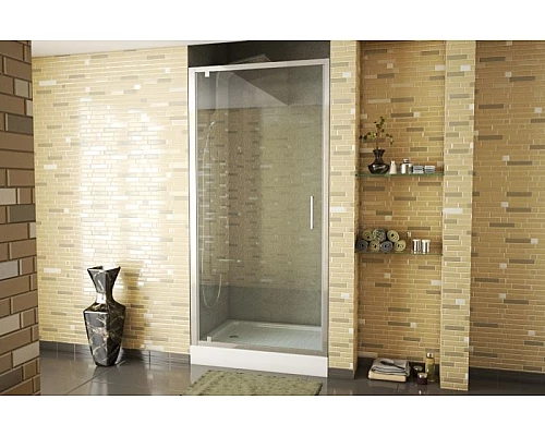 Купить Душевая дверь Bravat Line 100 BD100.4111A профиль Хром стекло прозрачное в магазине сантехники Santeh-Crystal.ru