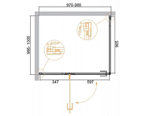 Купить Душевой уголок Cezares Bellagio 100x100 BELLAGIO-A-1-100-C-BORO профиль Золото брашированное стекло прозрачное в магазине сантехники Santeh-Crystal.ru