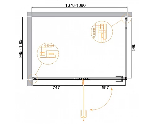 Приобрести Душевой уголок Cezares Bellagio 140x100 BELLAGIO-AH-1-140/100-C-BORO профиль Золото брашированное стекло прозрачное в магазине сантехники Santeh-Crystal.ru