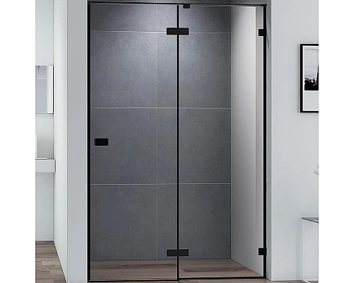 Заказать Душевая дверь Cezares Bellagio 140 BELLAGIO-B-12-140-C-NERO профиль Черный матовый стекло прозрачное в магазине сантехники Santeh-Crystal.ru