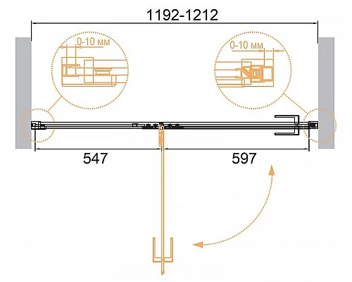 Приобрести Душевая дверь Cezares Bellagio 120 BELLAGIO-B-12-120-C-BORO профиль Золото брашированное стекло прозрачное в магазине сантехники Santeh-Crystal.ru