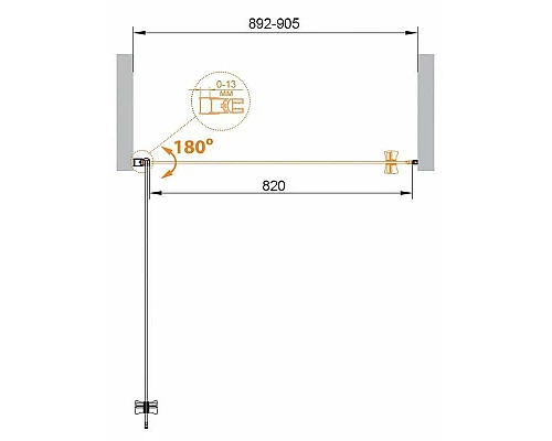 Купить Душевая дверь Cezares Eco 90 ECO-O-B-1-90-C-NERO профиль Черный стекло прозрачное в магазине сантехники Santeh-Crystal.ru