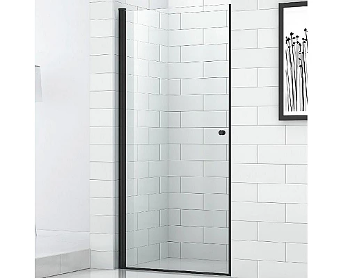 Купить Душевая дверь Cezares Eco 90 ECO-O-B-1-90-C-NERO профиль Черный стекло прозрачное в магазине сантехники Santeh-Crystal.ru