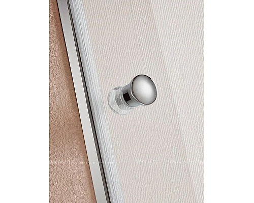 Купить Душевая дверь Cezares Eco 90 ECO-O-B-1-90-P-Cr профиль Хром стекло рифленое в магазине сантехники Santeh-Crystal.ru