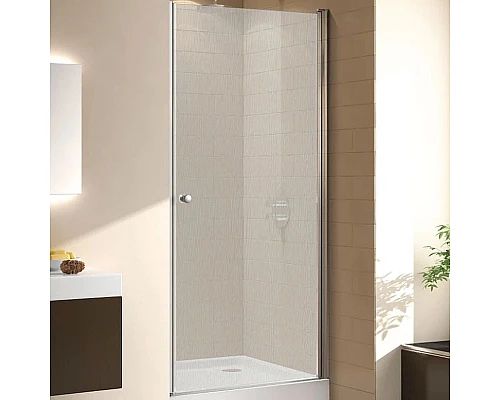 Купить Душевая дверь Cezares Eco 85 ECO-O-B-1-85-P-Cr профиль Хром стекло рифленое в магазине сантехники Santeh-Crystal.ru