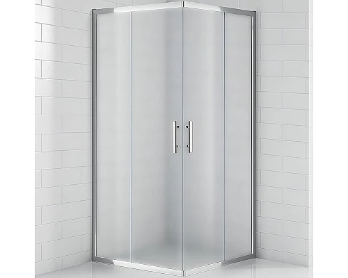 Купить Душевой уголок Cezares Eco 80x80 ECO-O-A-2-80-P-Cr профиль Хром стекло рифленое в магазине сантехники Santeh-Crystal.ru