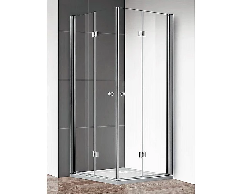 Приобрести Душевой уголок Cezares Eco 80x80 ECO-O-AS-2-80-C-Cr профиль Хром стекло прозрачное в магазине сантехники Santeh-Crystal.ru