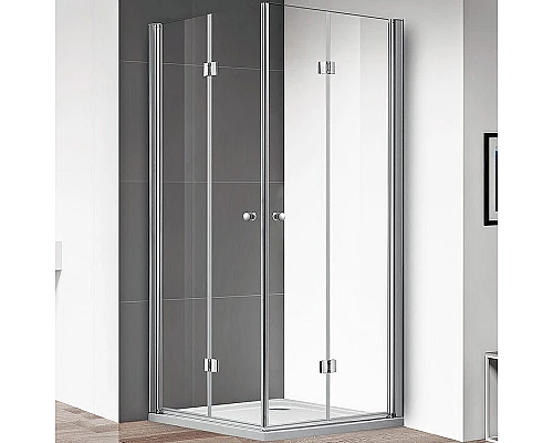 Приобрести Душевой уголок Cezares Eco 100x100 ECO-O-AS-2-100-C-Cr профиль Хром стекло прозрачное в магазине сантехники Santeh-Crystal.ru