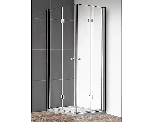 Купить Душевой уголок Cezares Eco 80x100 ECO-O-ASH-2-80/100-C-Cr профиль Хром стекло прозрачное в магазине сантехники Santeh-Crystal.ru