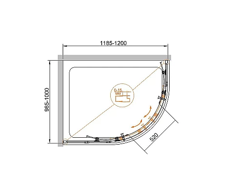 Заказать Душевой уголок Cezares Eco 120x100 ECO-O-RH-2-120/100-C-Cr профиль Хром стекло прозрачное в магазине сантехники Santeh-Crystal.ru